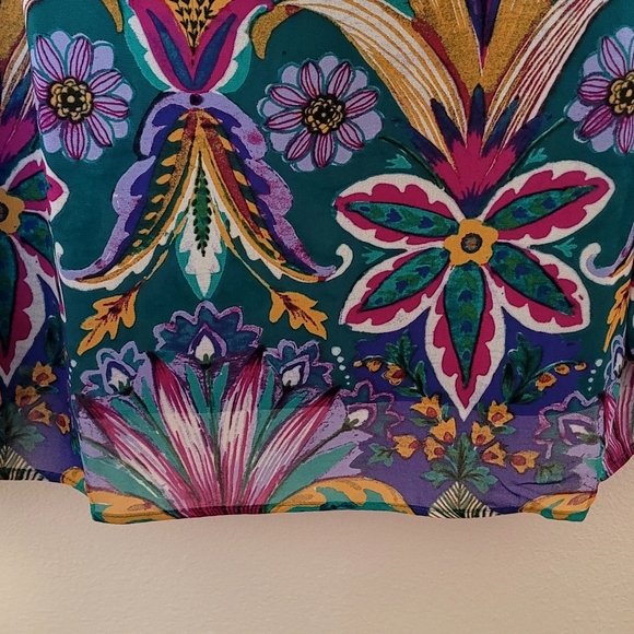 Nicole Miller Green and Purple Blouse - Picture 5 of 9